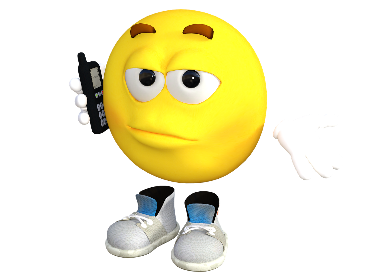 emoji with phone shrugging